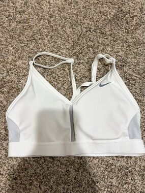 Nike White Strappy Light-Support Sports Bra